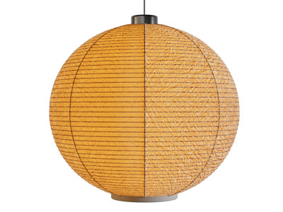 新中式纸质灯罩球形吊灯