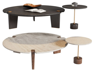 现代圆形茶几边几3d模型 现代圆形茶几边几