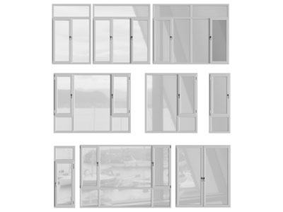 现代玻璃平开窗户