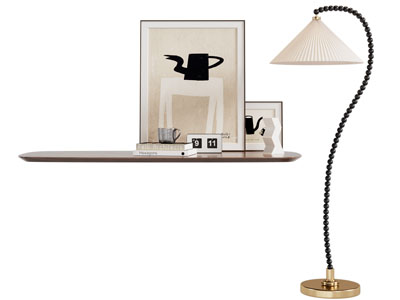 现代书本 装饰画摆件组合 落地灯