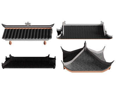 新中式屋檐 建筑构件