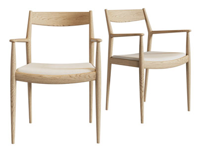 北欧实木休闲椅子 扶手椅子