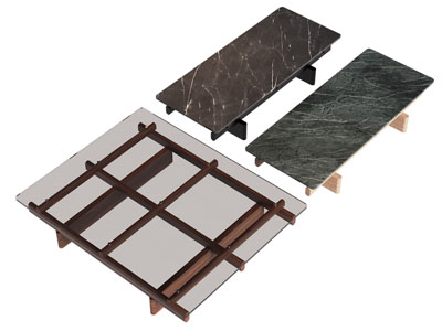 现代长方形大理石茶几3d模型 现代长方形大理石茶几