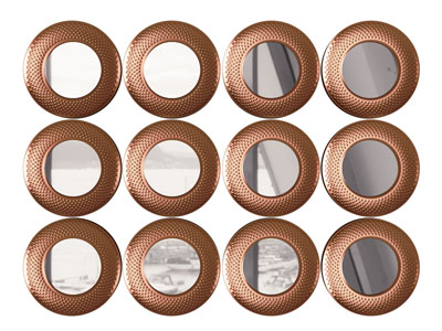 现代铜制边框的装饰镜子