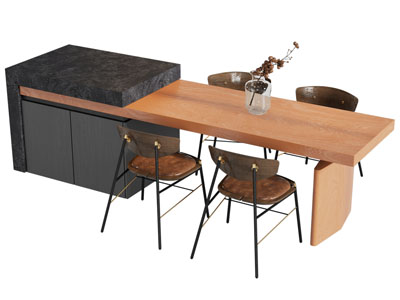 现代吧台餐桌椅组合