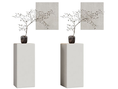 侘寂风花瓶花卉