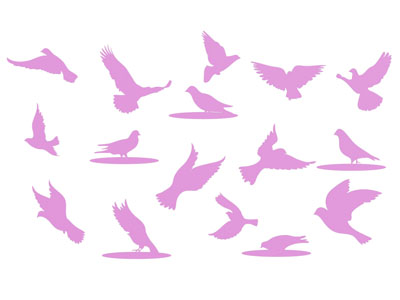 现代飞翔的鸽子剪影 墙饰