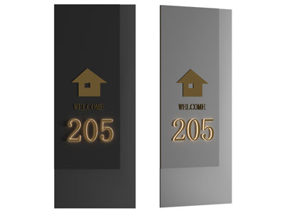 现代酒店灯光门牌