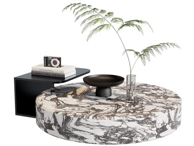 现代圆形茶几边几3d模型 现代圆形茶几边几