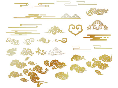 新中式祥云墙饰 剪影