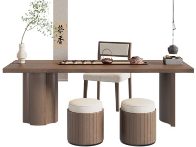 新中式茶桌椅组合