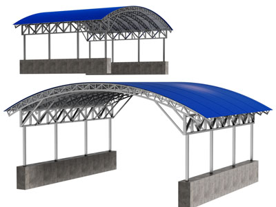 现代停车棚子 车棚