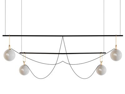 现代一字球灯罩吊灯