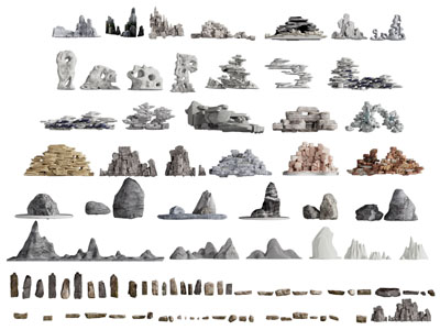 新中式假山 岩石 景观石头