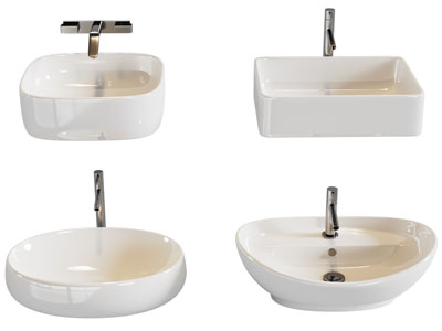 现代陶瓷洗手盆 水龙头