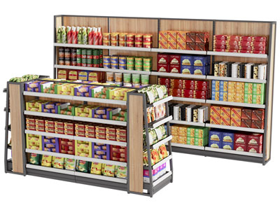 现代超市零食货架 展柜