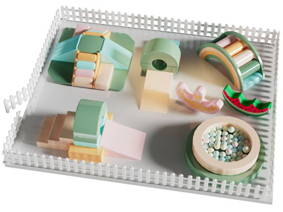 现代儿童滑滑梯 海洋池游乐设备3d模型 现代儿童滑滑梯 海洋池游乐设备