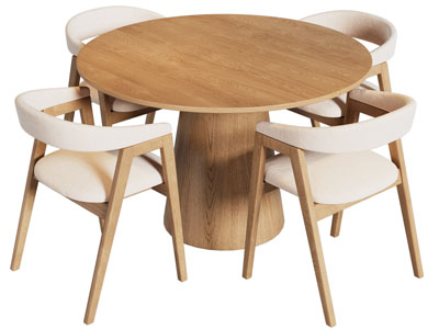 北欧实木圆形餐桌椅组合