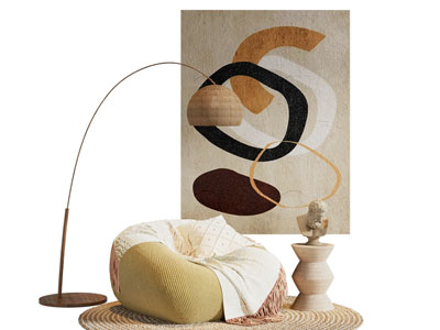 侘寂风懒人沙发 装饰挂画