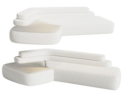 现代奶油风多人沙发