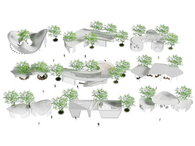 现代户外廊架 游廊 亭子 凉亭