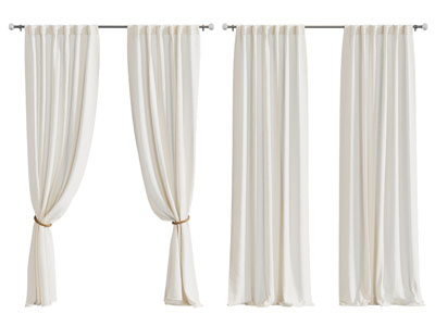 现代布艺窗帘3d模型 现代布艺窗帘