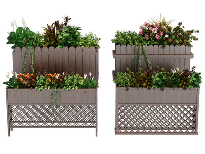 美式实木花箱盆栽花卉植物