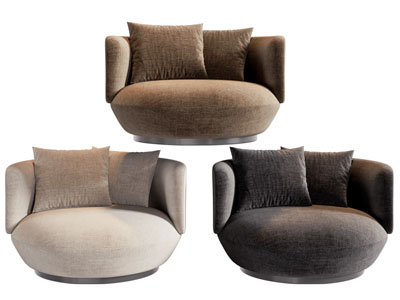 现代布艺单人沙发