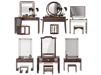新中式实木化妆 梳妆台