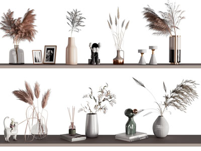 现代花瓶花卉 饰品摆件组合