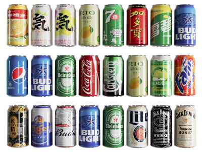 现代可乐 啤酒罐装饮料3d模型 现代可乐 啤酒罐装饮料