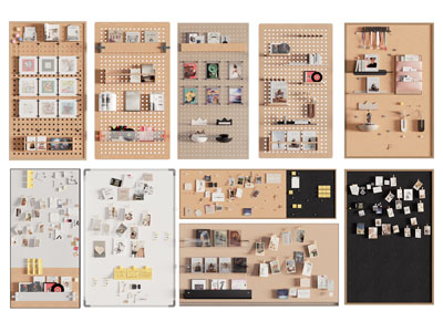 北欧实木洞洞眼收纳架 墙饰