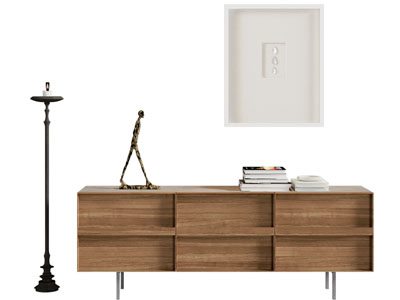 现代中古风电视柜 落地灯