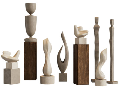 侘寂风工艺品雕塑摆件组合