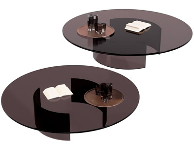 现代玻璃圆形茶几3d模型 现代玻璃圆形茶几