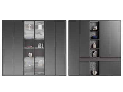 现代实木装饰柜