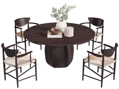 现代圆形餐桌椅组合