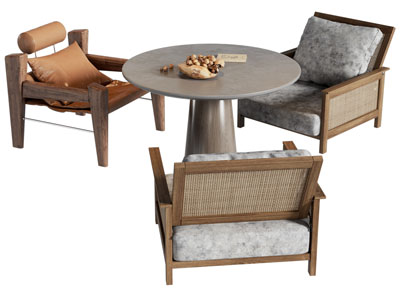 侘寂风休闲餐桌椅组合