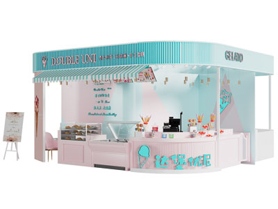 现代冰激凌冷饮店 门头