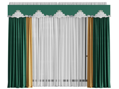 欧式装饰蕾丝花边的窗帘窗纱3d模型 欧式装饰蕾丝花边的窗帘窗纱