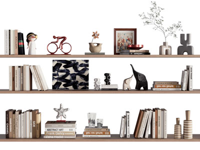 现代书本 装饰品摆件组合