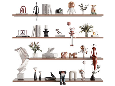 现代书本 装饰品 花瓶花卉摆件组合