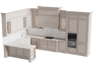 美式整体橱柜 吊柜 高柜