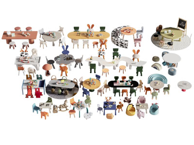 现代儿童桌椅组合 娱乐手工桌椅组合