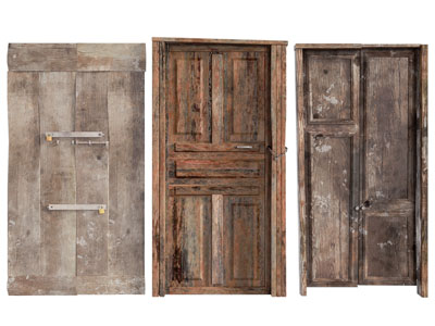 工业风loft破旧实木带门套装饰大门