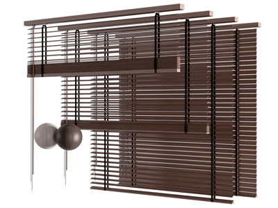 现代实木百叶窗帘 卷帘 拉帘3d模型 现代实木百叶窗帘 卷帘 拉帘