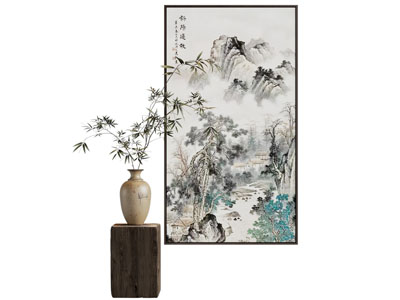 新中式装饰挂画3d模型 新中式装饰挂画