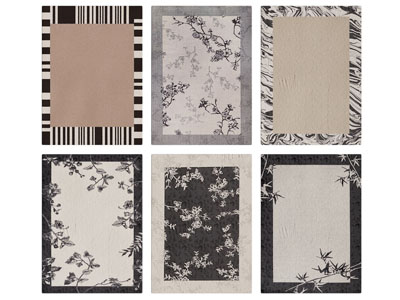 现代花卉图案的长方形地毯3d模型 现代花卉图案的长方形地毯