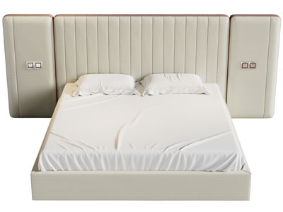 现代软包床头双人床