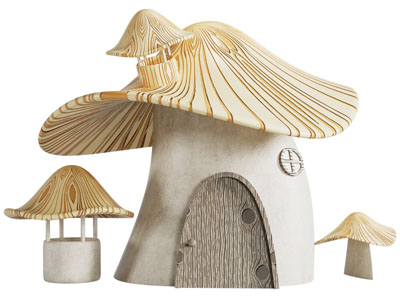 现代蘑菇房子 卡通房子